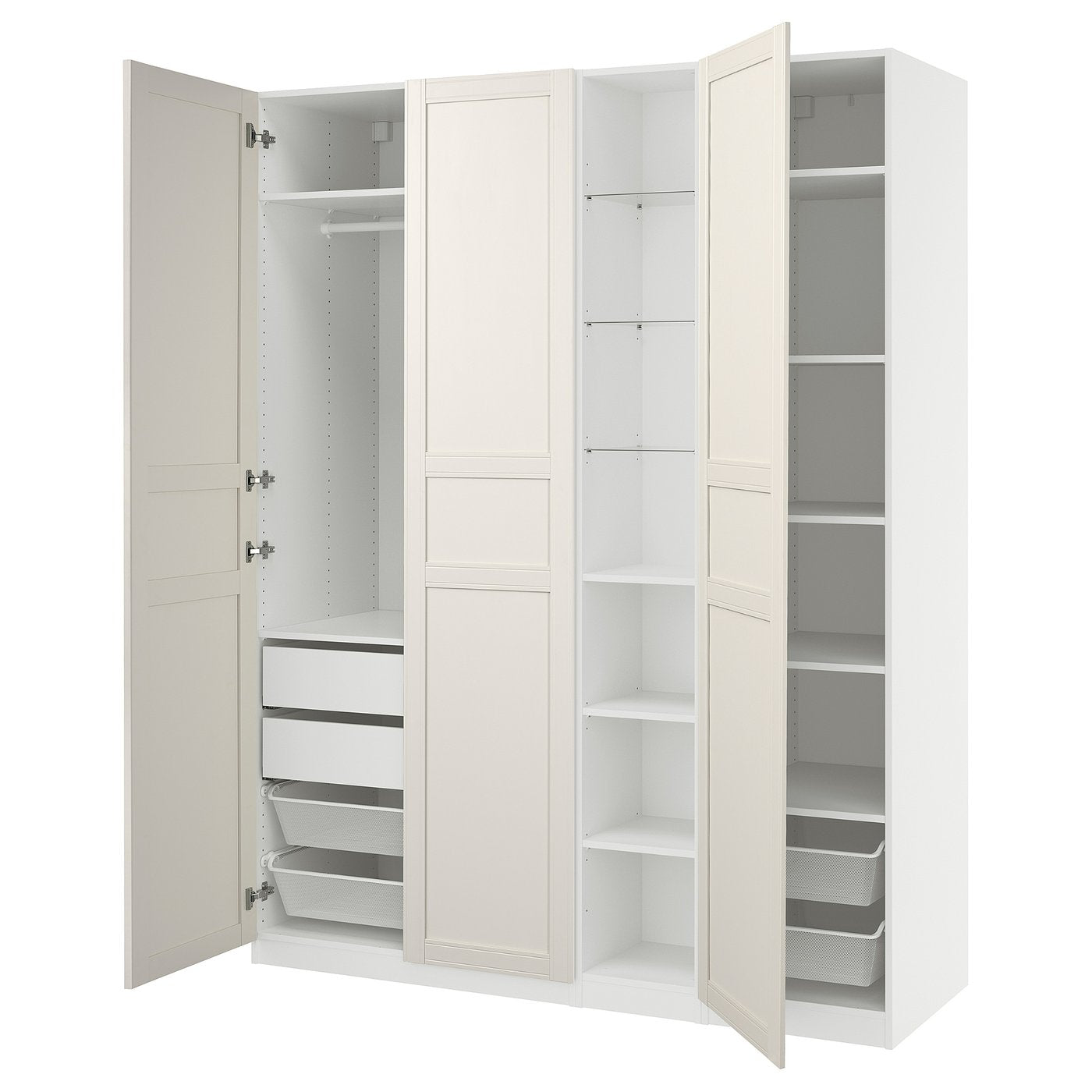 PAX / FLISBERGET wardrobe combination, 185.0x236.4x60.0 cm