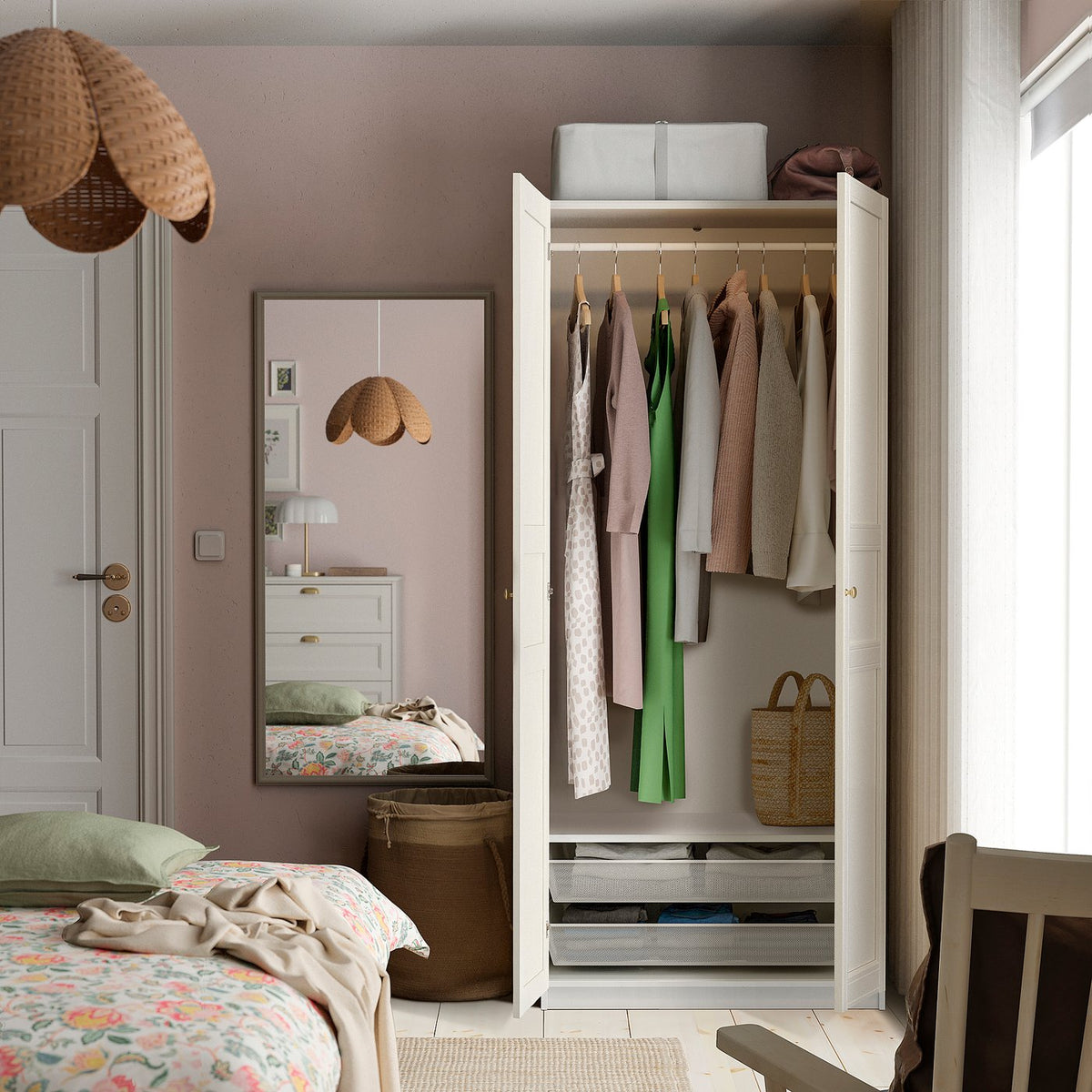PAX / FLISBERGET wardrobe combination, 100.0x201.2x60.0 cm