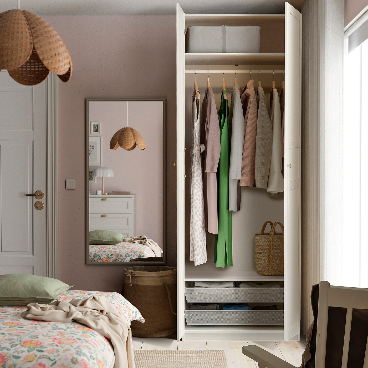 PAX / FLISBERGET wardrobe combination, 100.0x236.4x60.0 cm