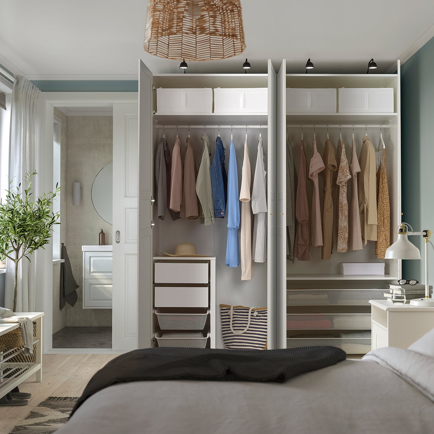 PAX / FLISBERGET wardrobe combination, 200.0x236.4x66.0 cm