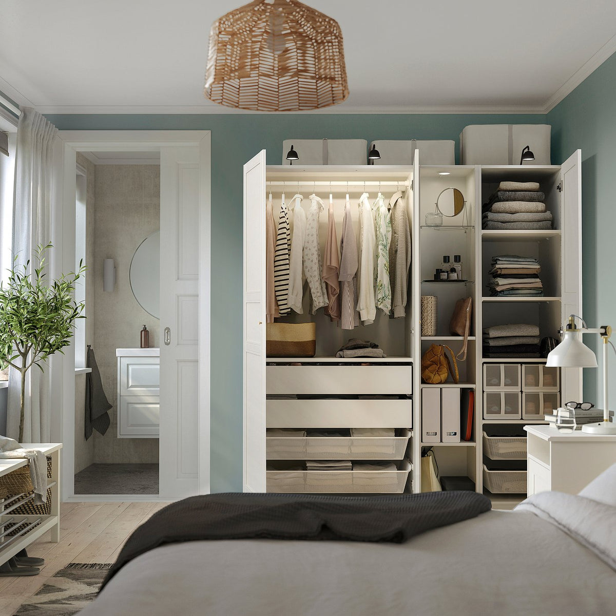 PAX / FLISBERGET wardrobe combination, 185.0x201.2x60.0 cm