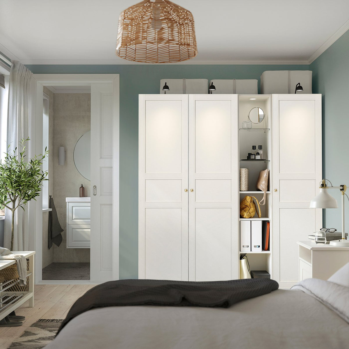 PAX / FLISBERGET wardrobe combination, 185.0x201.2x60.0 cm