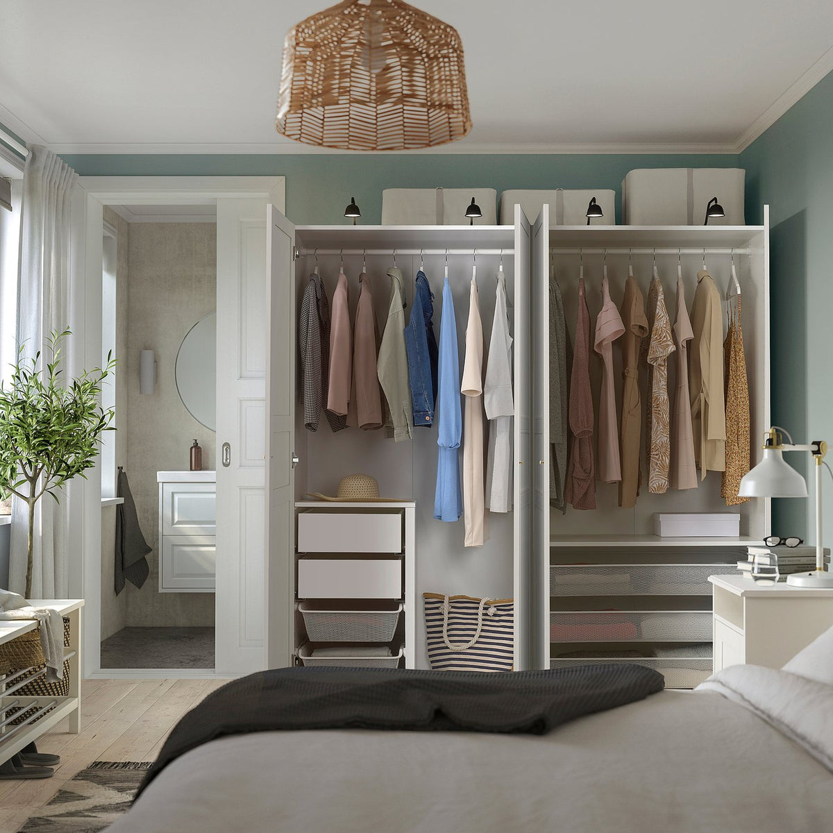 PAX / FLISBERGET wardrobe combination, 200.0x201.2x66.0 cm