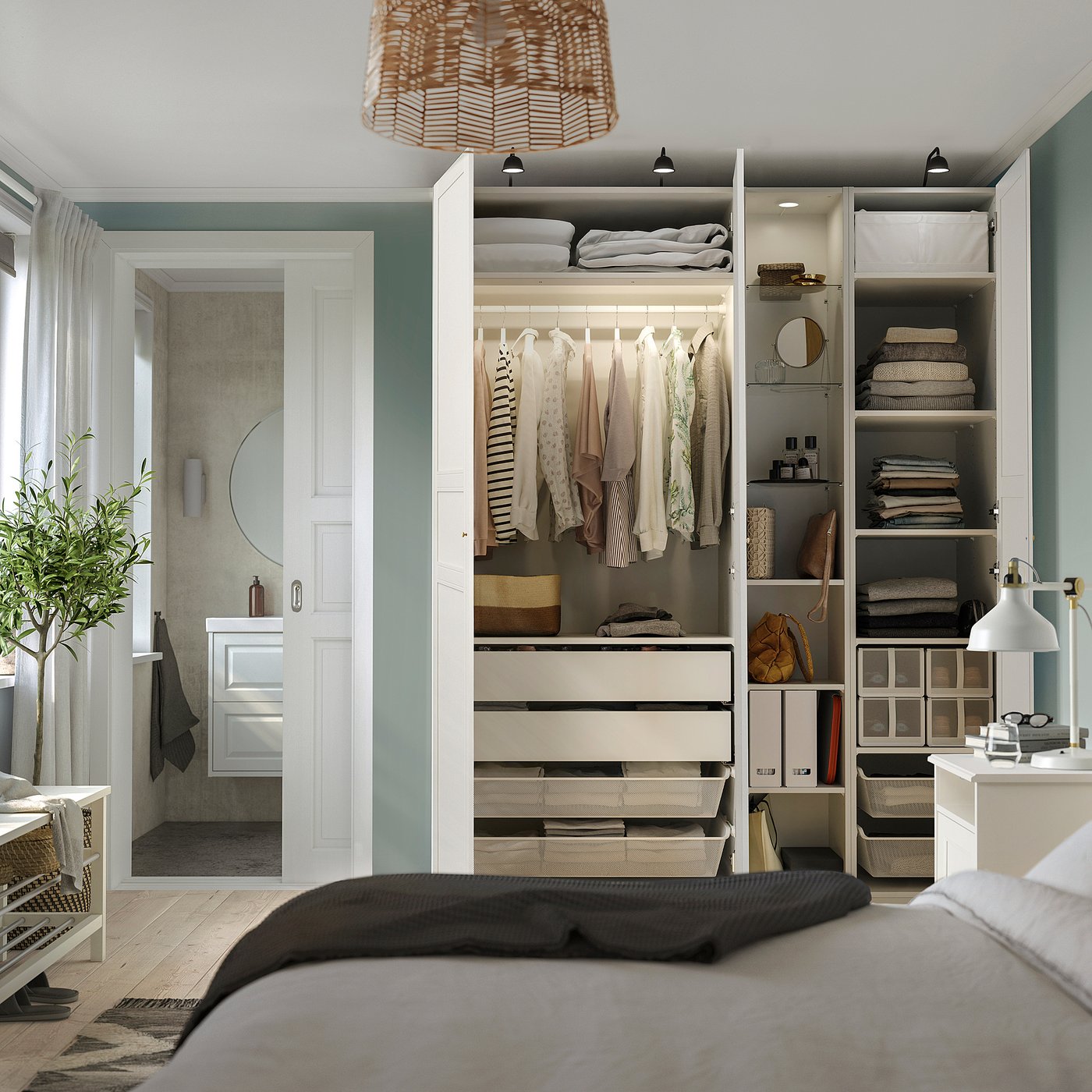 PAX / FLISBERGET wardrobe combination, 185.0x236.4x60.0 cm