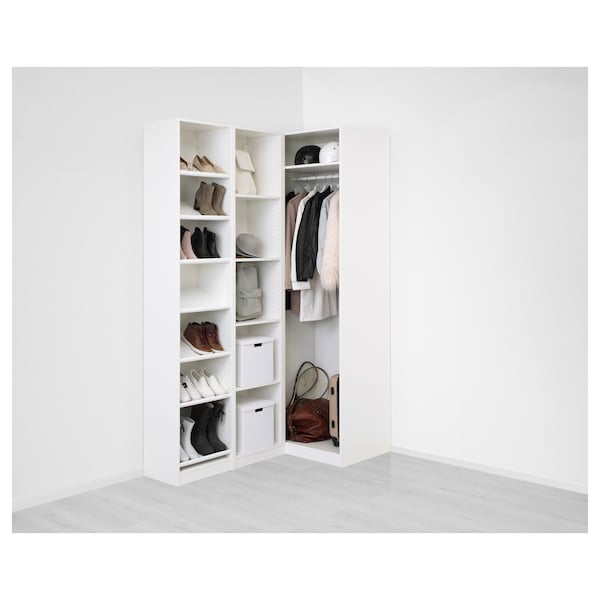 PAX / FLISBERGET - Corner wardrobe, white/light beige,160/88x236 cm