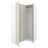 PAX / FLISBERGET corner wardrobe, white/light beige, 161/88x236 cm