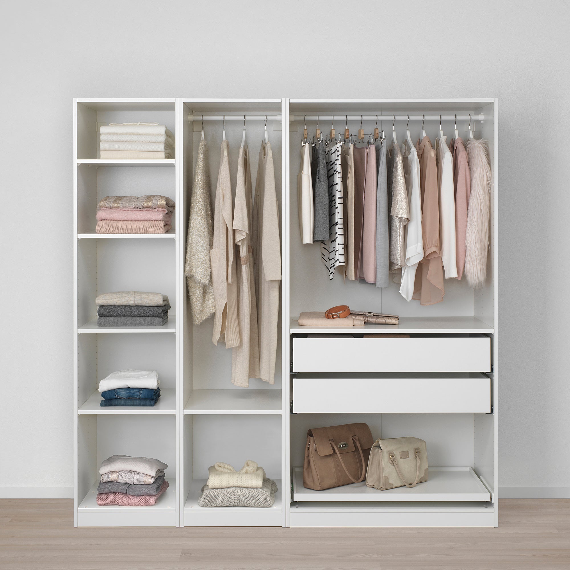 PAX / FLISBERGET wardrobe, white/light beige, 200x60x201 cm