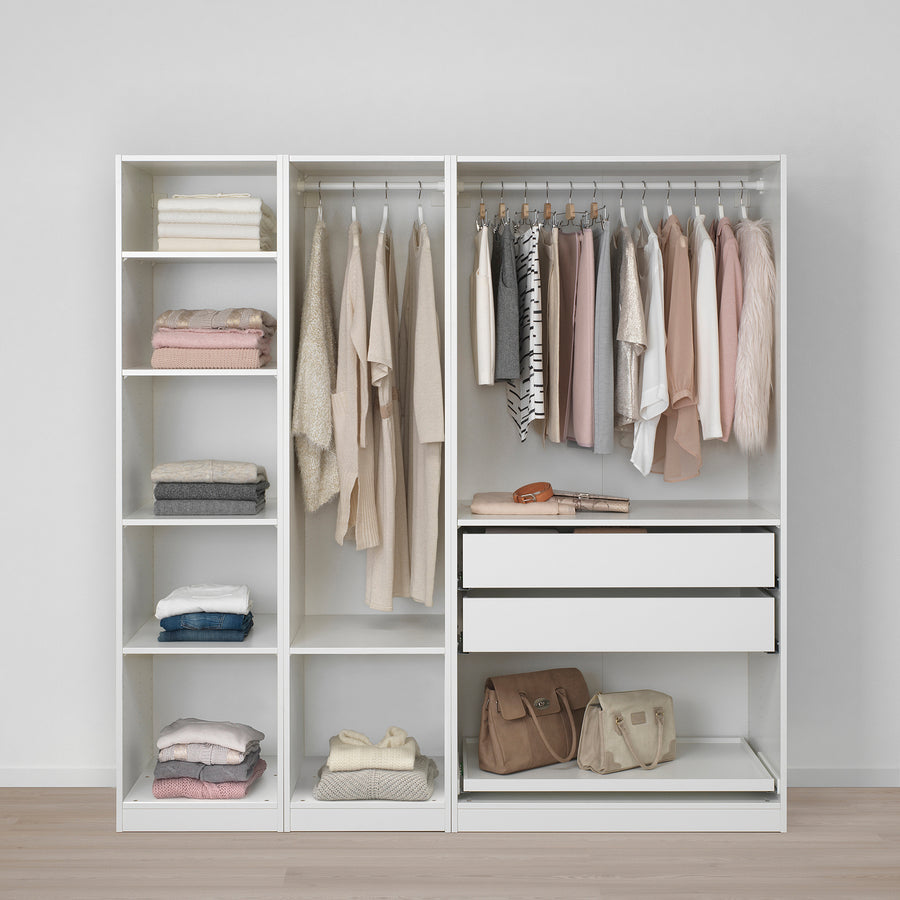 PAX / FLISBERGET wardrobe, white/light beige, 200x60x201 cm