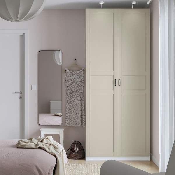 PAX / FLISBERGET - Wardrobe, white/light beige,100x60x236 cm