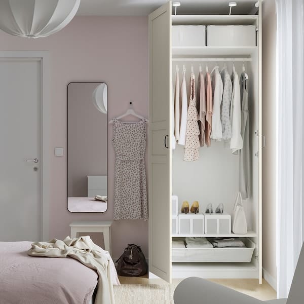 Ikea PAX / FLISBERGET - Wardrobe, white/light beige,100x60x236 cm