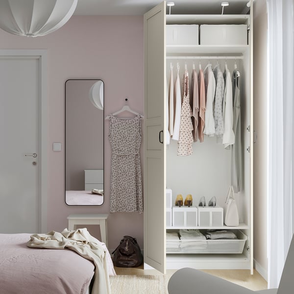 PAX / FLISBERGET wardrobe, white/light beige, 100x60x236 cm