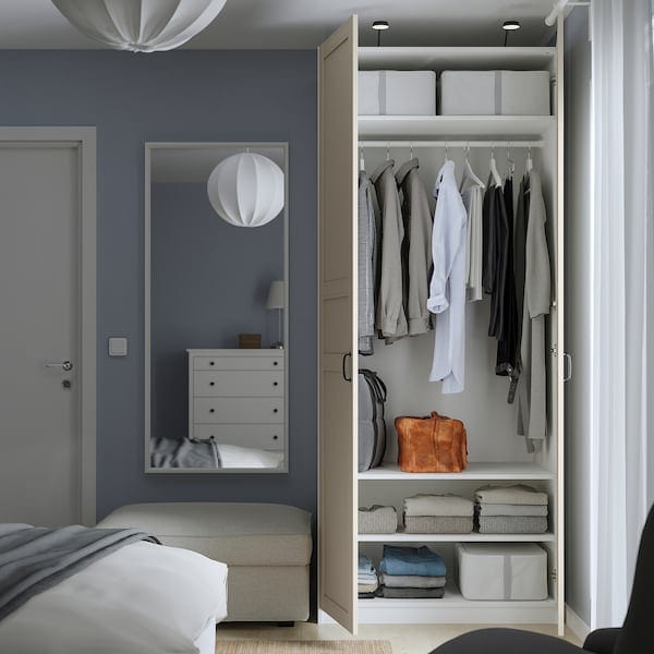 Ikea PAX / FLISBERGET - Wardrobe, white/light beige,100x60x236 cm
