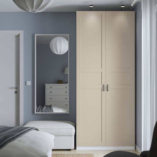 PAX / FLISBERGET - Wardrobe, white/light beige,100x60x236 cm