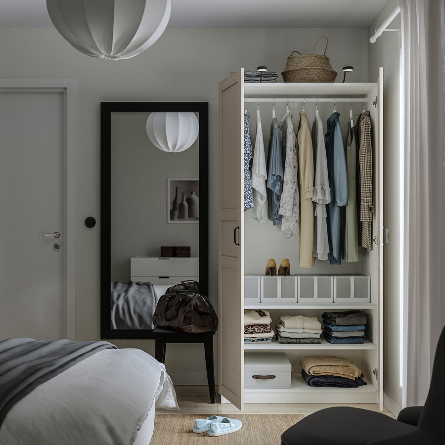 PAX / FLISBERGET wardrobe, white/light beige, 100x60x201 cm