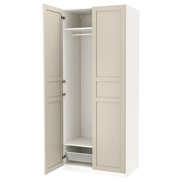 PAX / FLISBERGET - Wardrobe, white/light beige,100x60x236 cm