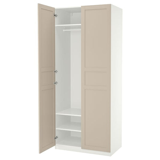 PAX / FLISBERGET - Wardrobe, white/light beige,100x60x236 cm