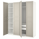 PAX / FLISBERGET wardrobe, white/light beige, 200x60x236 cm