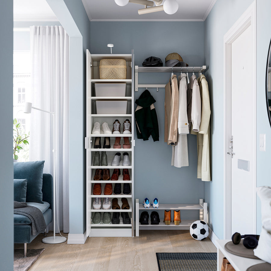 PAX / FORSAND/ÅHEIM wardrobe combination, white white/mirror glass, 50x38x201 cm