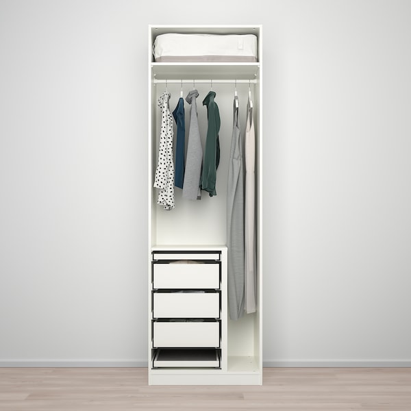 PAX / FORSAND/ÅHEIM - Wardrobe combination, white/glass mirror,75x60x236 cm