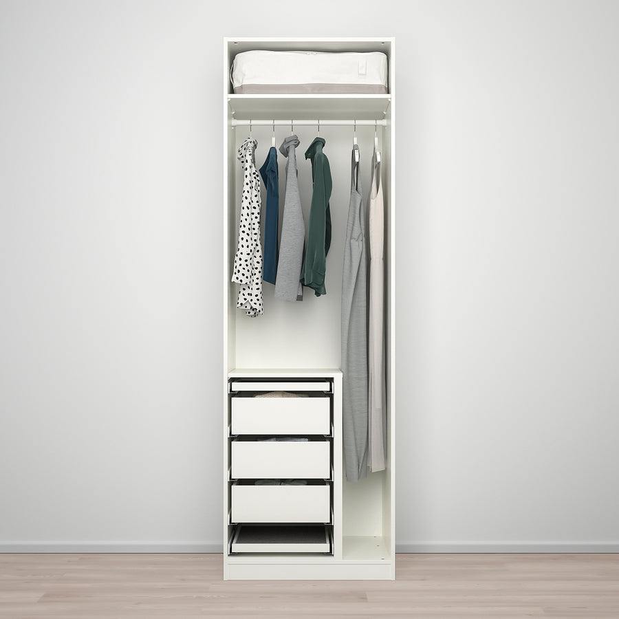 PAX / FORSAND/ÅHEIM wardrobe combination, white/mirror glass, 75x60x236 cm