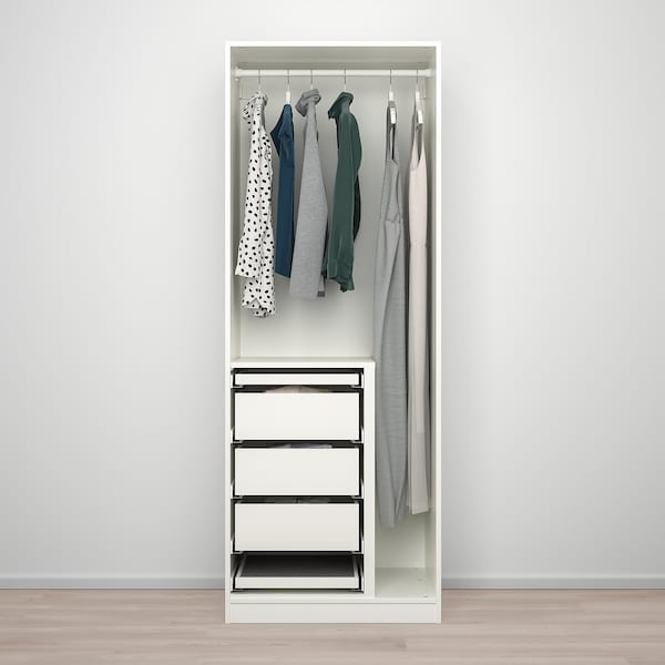 PAX / FORSAND/ÅHEIM - Wardrobe combination, white/glass mirror,75x60x201 cm