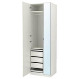 PAX / FORSAND/ÅHEIM wardrobe combination, white/mirror glass, 75x60x236 cm