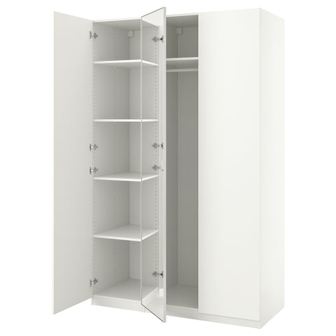 PAX / FORSAND/ÅHEIM wardrobe combination, white/mirror glass, 150.0x236.4x60.0 cm
