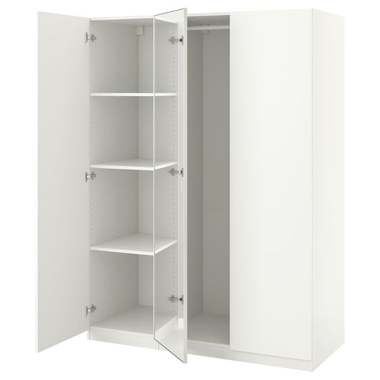 PAX / FORSAND/ÅHEIM - Wardrobe combination, white/glass mirror,150x60x201 cm