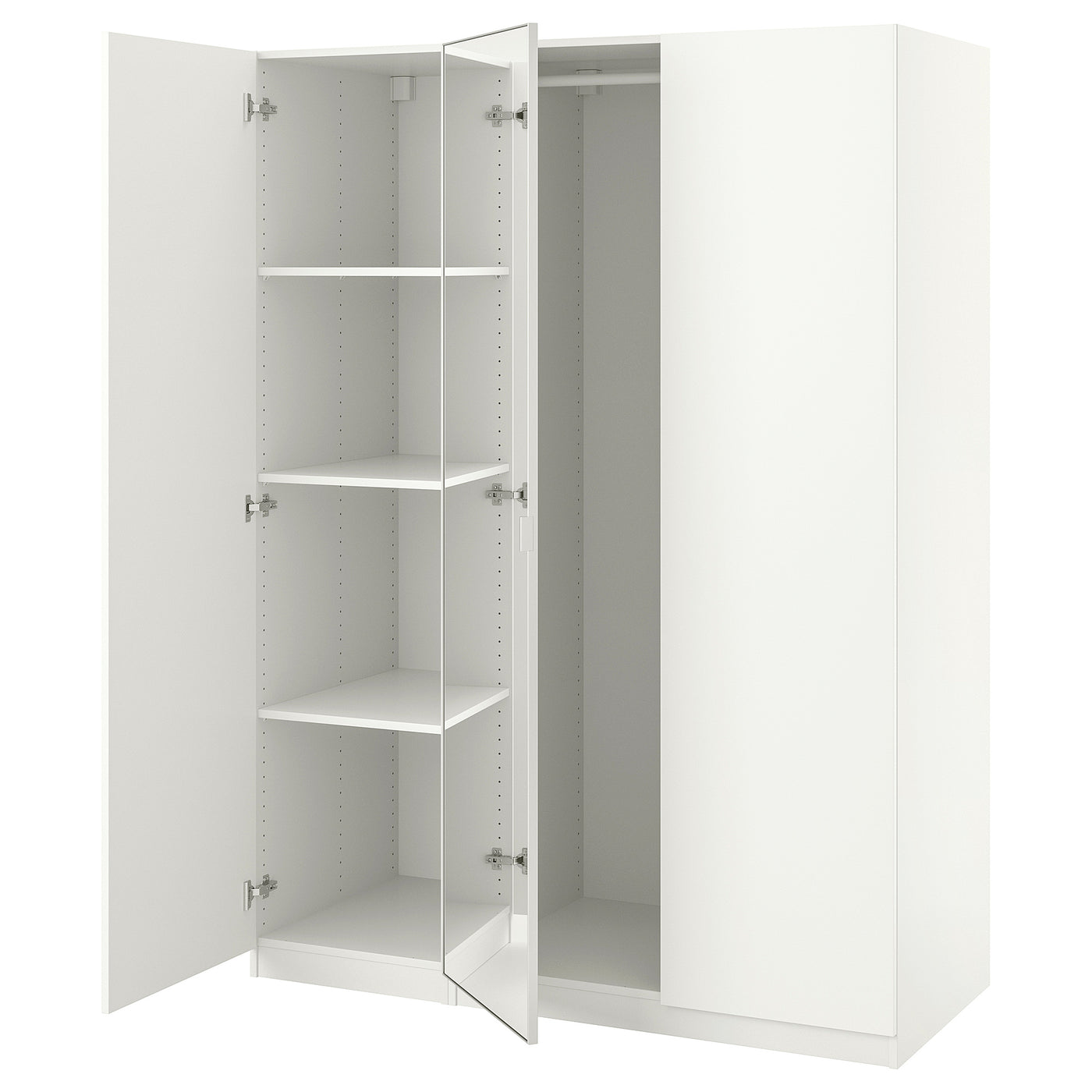 PAX / FORSAND/ÅHEIM wardrobe combination, white/mirror glass, 150x60x201 cm