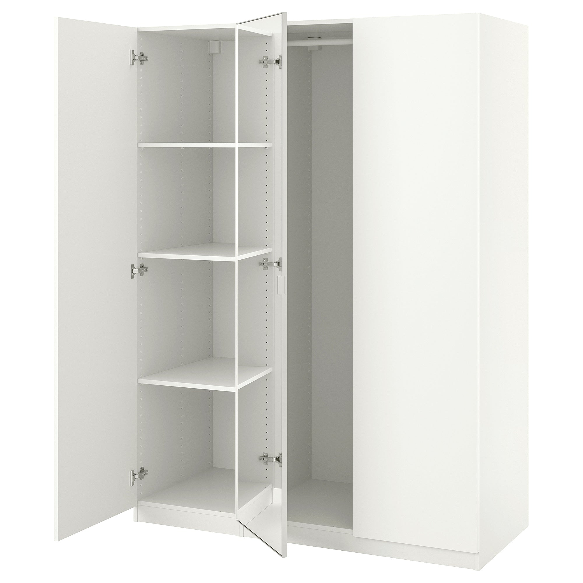 PAX / FORSAND/ÅHEIM wardrobe combination, white/mirror glass, 150x60x201 cm