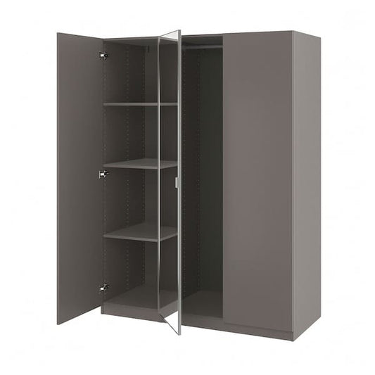 Ikea PAX / FORSAND/ÅHEIM - Wardrobe combination, dark grey/glass mirror,150x60x201 cm