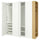 PAX / FORSAND wardrobe combination, white white/oak effect, 220x60x236 cm