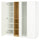 PAX / FORSAND wardrobe combination, white white/oak effect, 185x60x201 cm