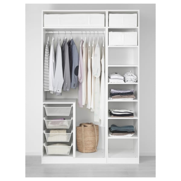 PAX / FORSAND wardrobe combination, white/white, 150x60x236 cm