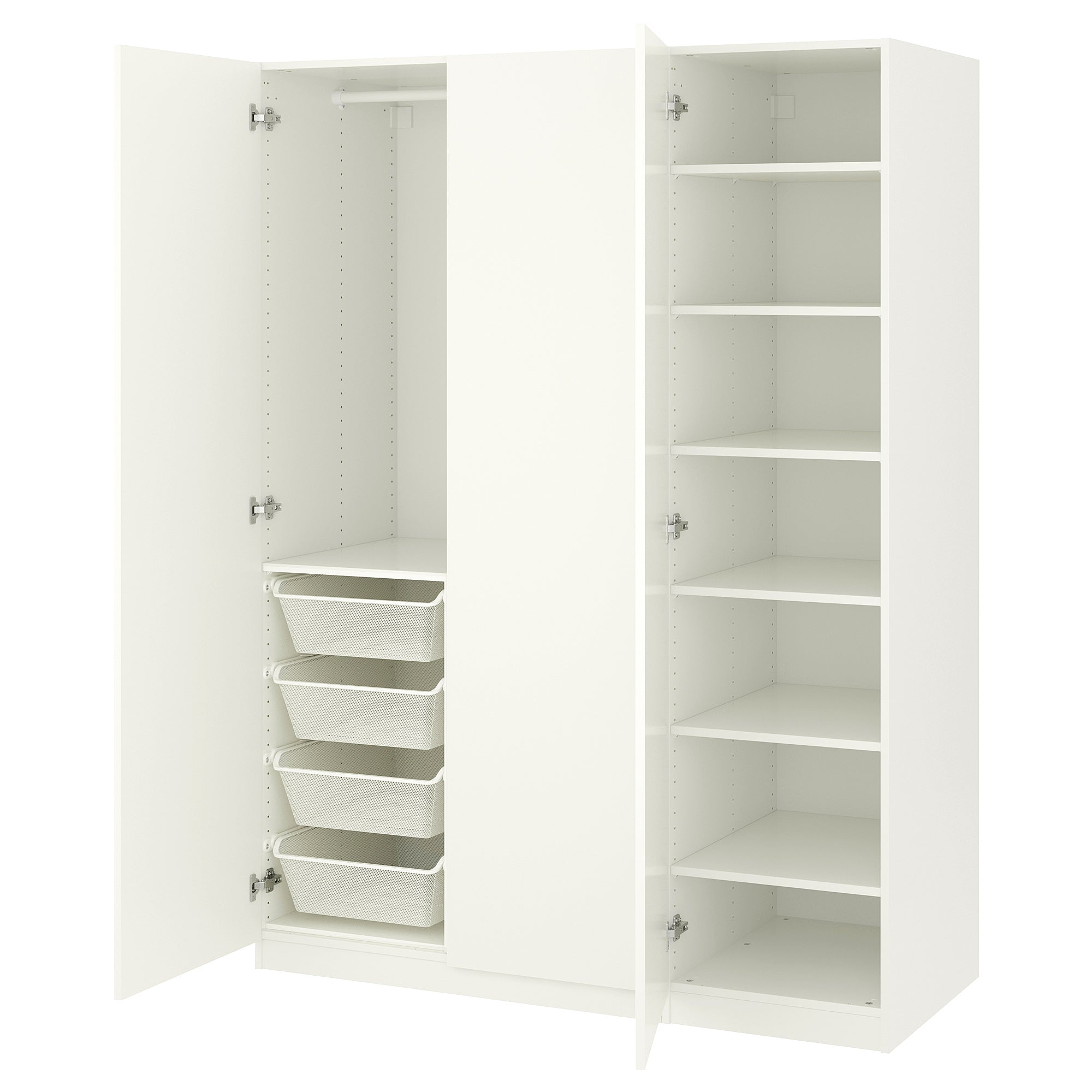 PAX / FORSAND wardrobe combination, white/white, 150x60x201 cm