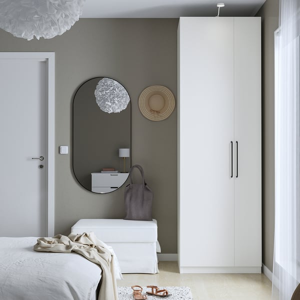 PAX / FORSAND wardrobe combination, white/white, 75x60x236 cm