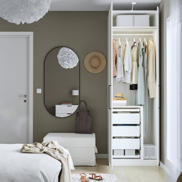 PAX / FORSAND wardrobe combination, white/white, 75x60x236 cm