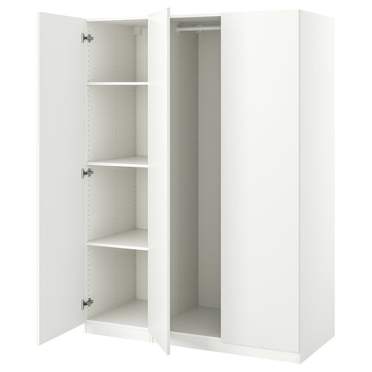 PAX / FORSAND wardrobe combination, white/white, 150x60x201 cm