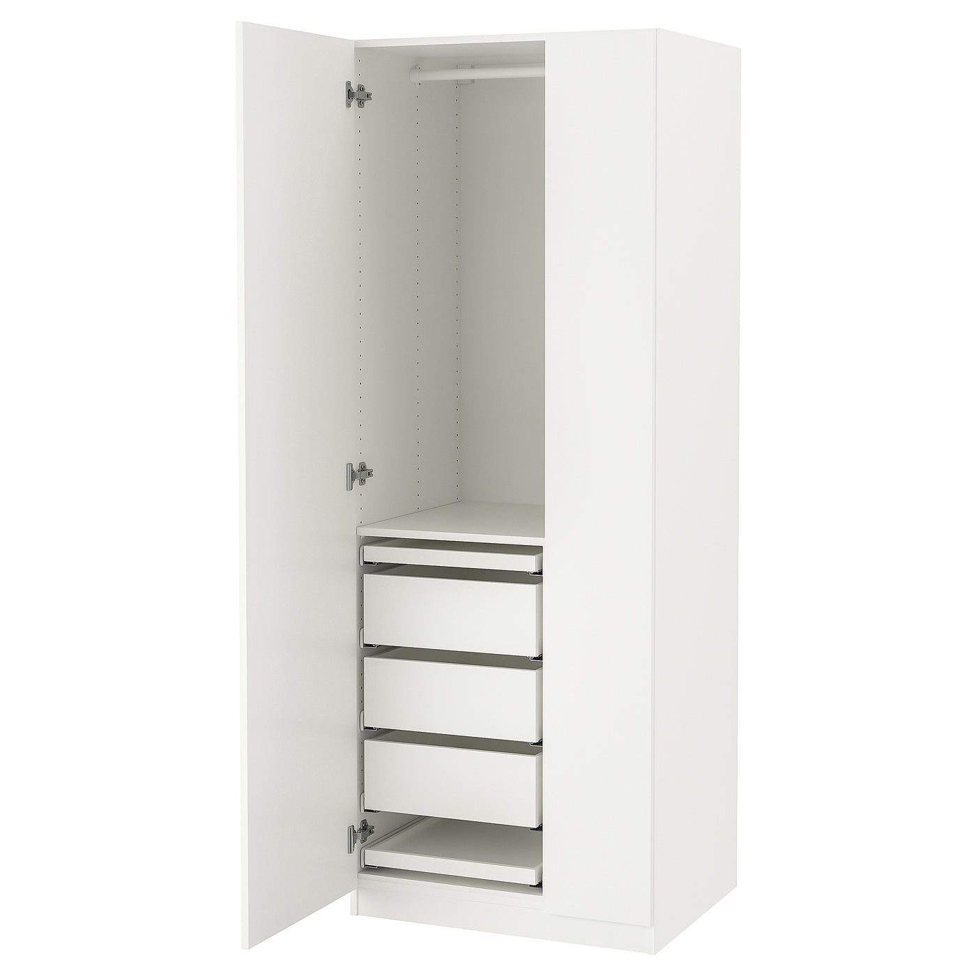 PAX / FORSAND wardrobe combination, white/white, 75x60x201 cm