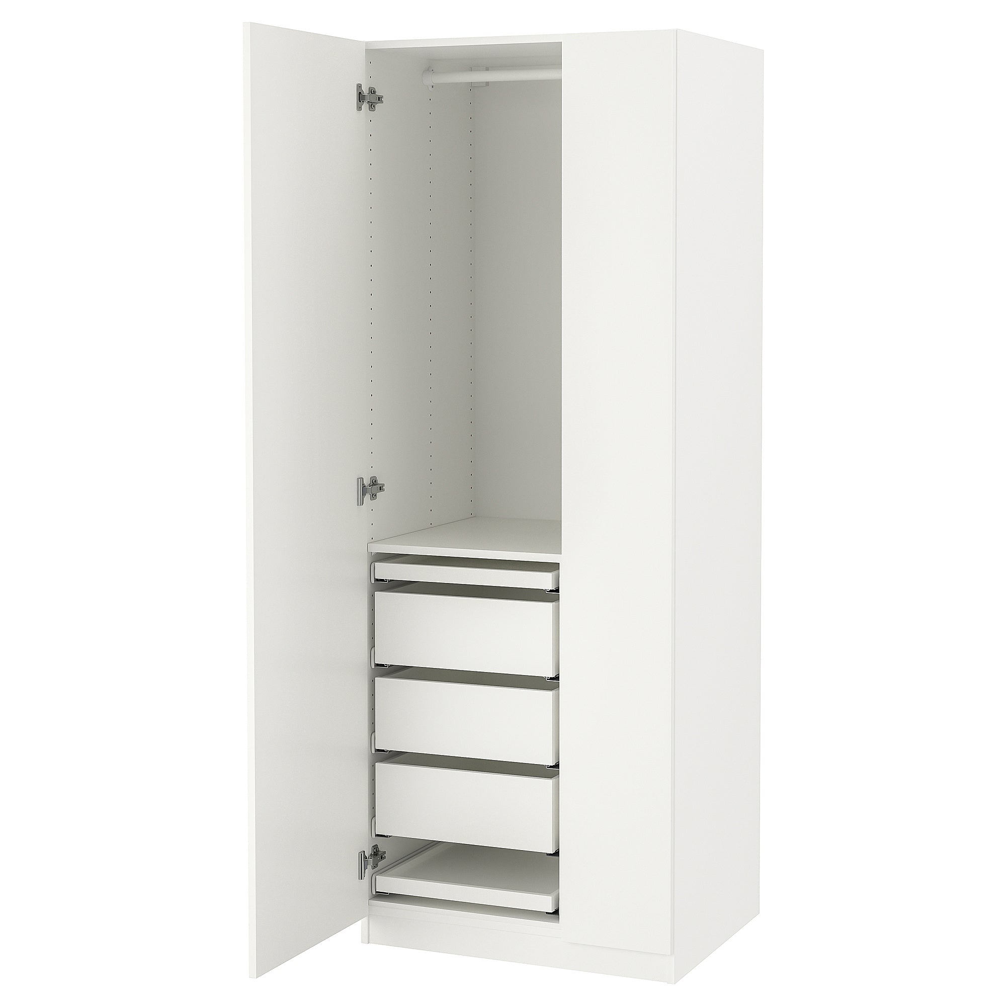 PAX / FORSAND wardrobe combination, white/white, 75x60x201 cm