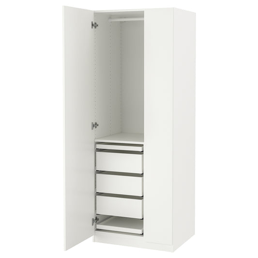 PAX / FORSAND wardrobe combination, white/white, 75x60x201 cm