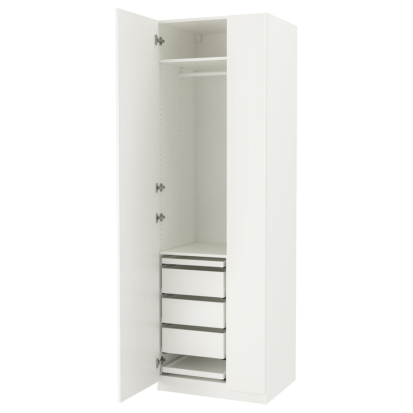PAX / FORSAND wardrobe combination, white/white, 75x60x236 cm