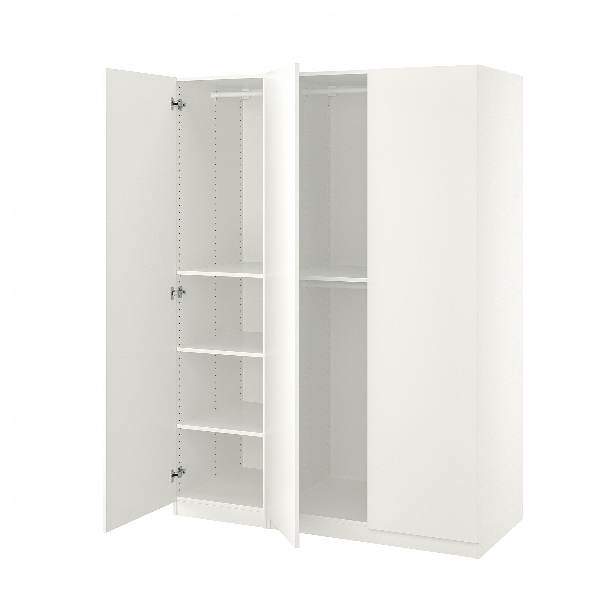 PAX / FORSAND wardrobe combination, white/white, 150x60x201 cm