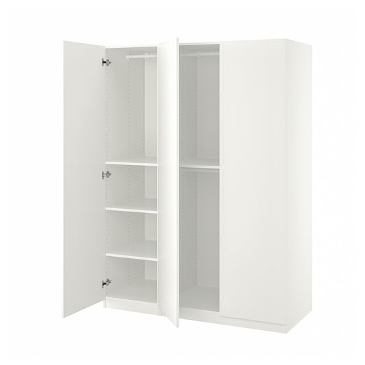 PAX / FORSAND wardrobe combination, white/white, 150x60x201 cm