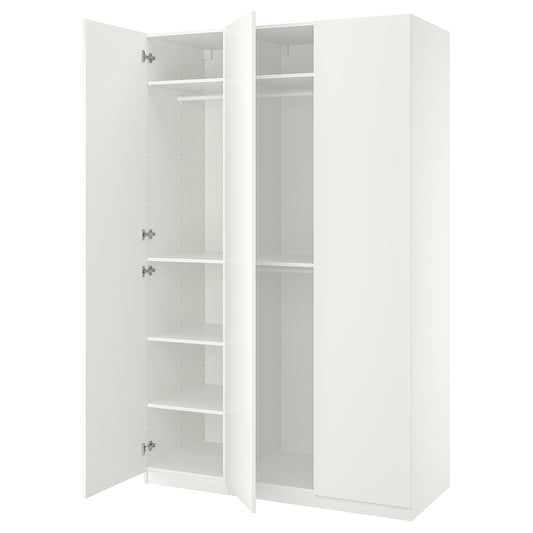 PAX / FORSAND wardrobe combination, white/white, 150x236.4x60 cm