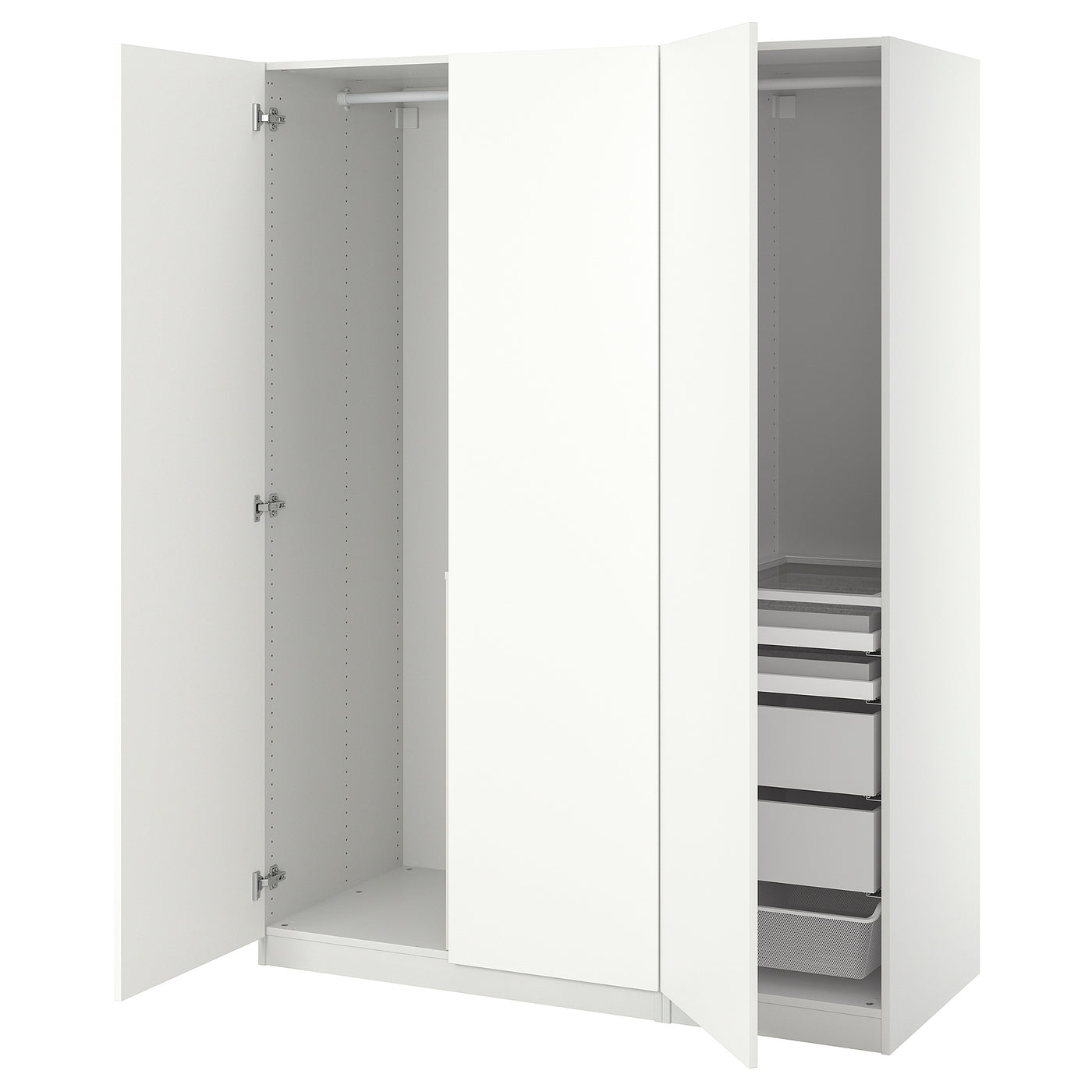PAX / FORSAND wardrobe combination, white/white, 150x60x201 cm