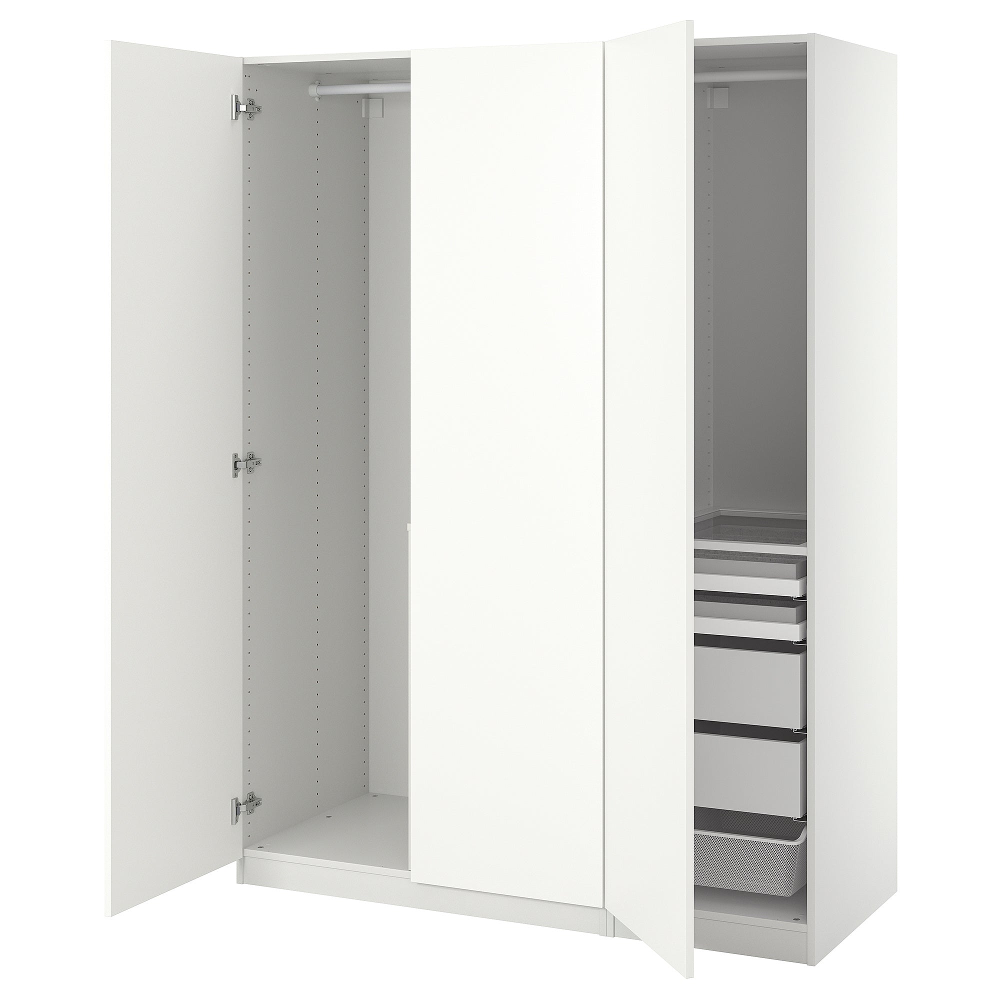 PAX / FORSAND wardrobe combination, white/white, 150x60x201 cm