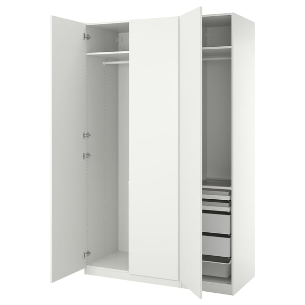 PAX / FORSAND wardrobe combination, white/white, 150x60x236 cm