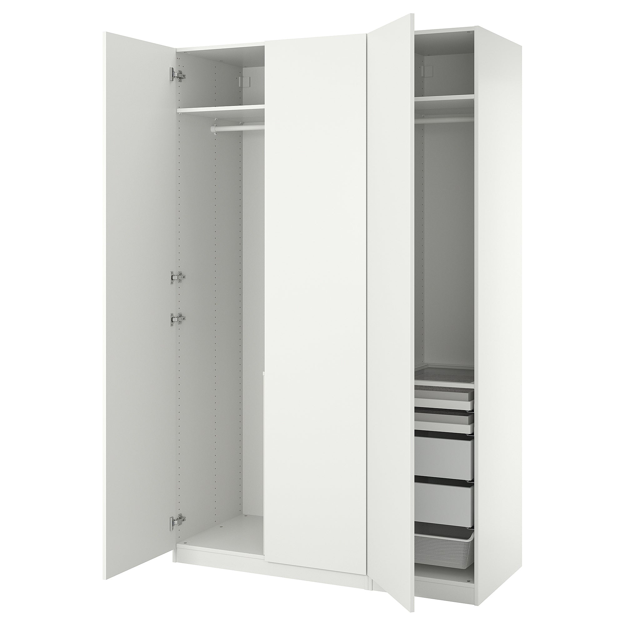 PAX / FORSAND wardrobe combination, white/white, 150x60x236 cm