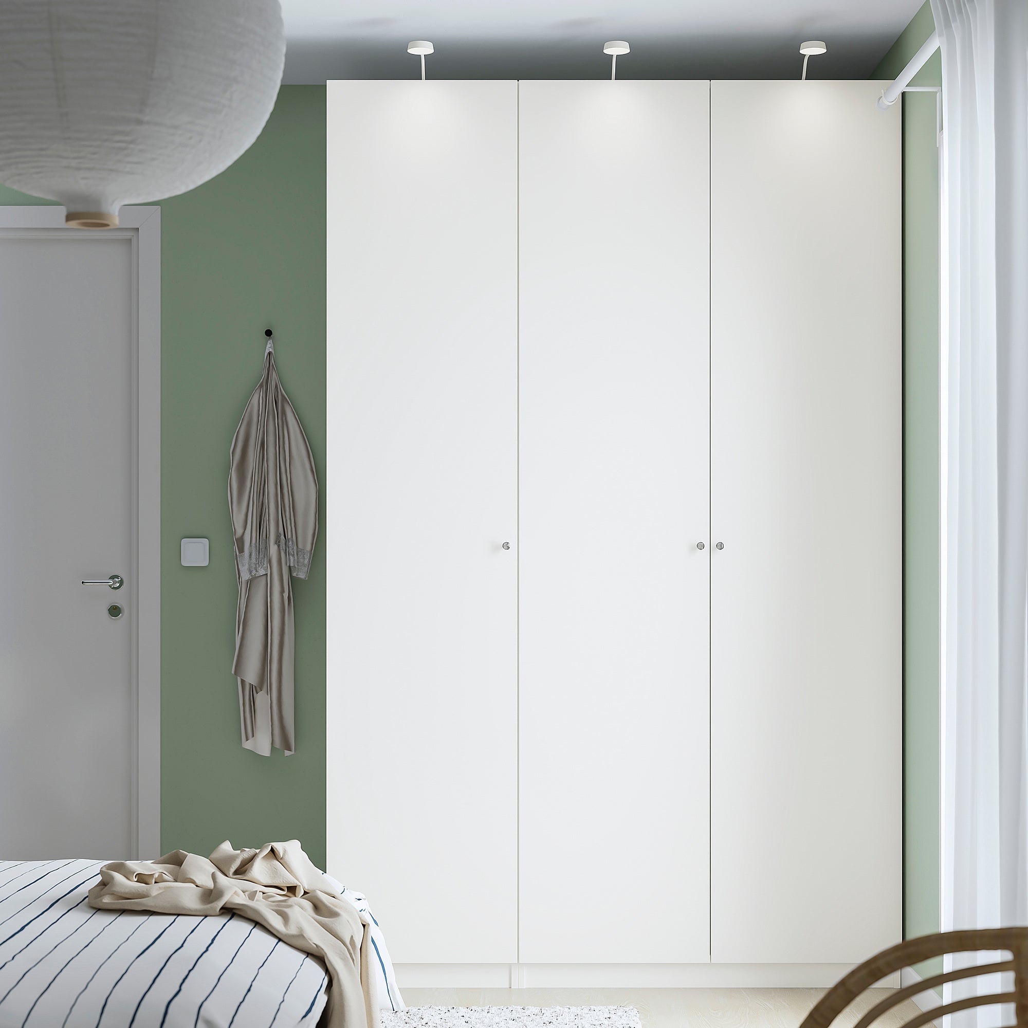 PAX / FORSAND wardrobe combination, white/white, 150x60x236 cm
